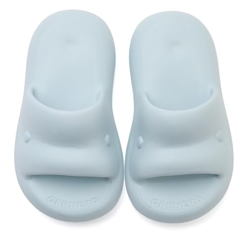 Vunavueya Mädchen Badeschuhe Jungen Plateau Badelatschen Kinder Sommer Hausschuhe Badeschlappen Strand Schlappen Pantoletten Schuhe Blau 26/27 EU von Vunavueya