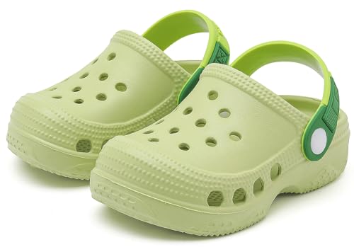 Vunavueya Unisex Kinder Clogs Jungen Pantoletten Mädchen Eva Badeschuhe Garten Hausschuhe Strand Sommer Sandalen Schuhe Grün 26 EU_170 von Vunavueya