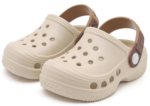 Vunavueya Unisex Kinder Clogs Jungen Pantoletten Mädchen Eva Badeschuhe Garten Hausschuhe Strand Sommer Sandalen Schuhe Khaki 29 EU_190 von Vunavueya