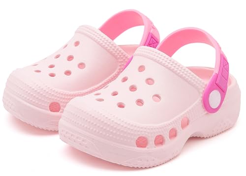 Vunavueya Unisex Kinder Clogs Mädchen Pantoletten Jungen Eva Badeschuhe Garten Hausschuhe Strand Sommer Sandalen Schuhe Rosa 24/25 EU_160 von Vunavueya