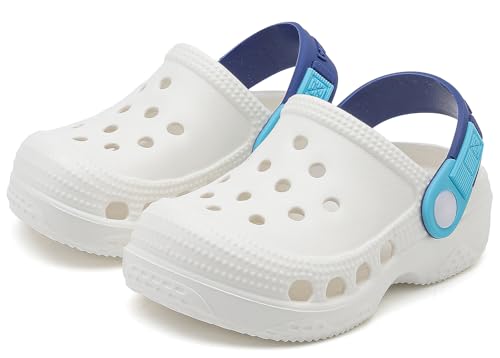 Vunavueya Unisex Kinder Clogs Mädchen Pantoletten Jungen Eva Badeschuhe Garten Hausschuhe Strand Sommer Sandalen Schuhe Weiß 29 EU_190 von Vunavueya