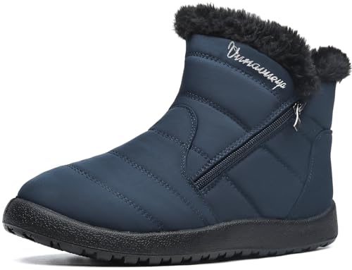 Vunavueya Winterstiefel Damen Warm gefütterte Winterschuhe Schneestiefel Winter Schlupfstiefel Kurzschaft Stiefel Boots Schuhe Blau Green 39 EU_250 von Vunavueya