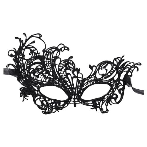 Masquerade Maske Fasching Venezianische Maske Karneval Für Herren Und Damen Venezianische Masken Mottoparty Kostüm Maskerade Venedig Mottoparty Für Männer Und Frauen (D-Schwarz) von Vuncio
