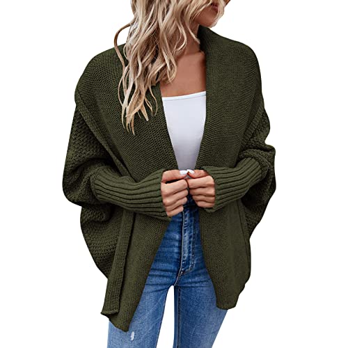 Oversize Pullover Damen Vintage Winter Damen Lässige Mode Dicke Einfarbige Strickjacke Ärmel Pullover Jacke Damen Pullover Günstig von Vuncio