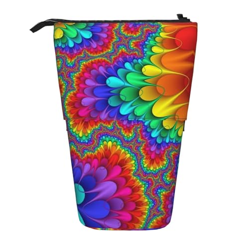 Vuoongt Stand Upbright Federmäppchen mit farbigem Druck, Teleskop-Schreibwaren, Aufbewahrungstasche für Zubehör, Büro, Make-up von Vuoongt