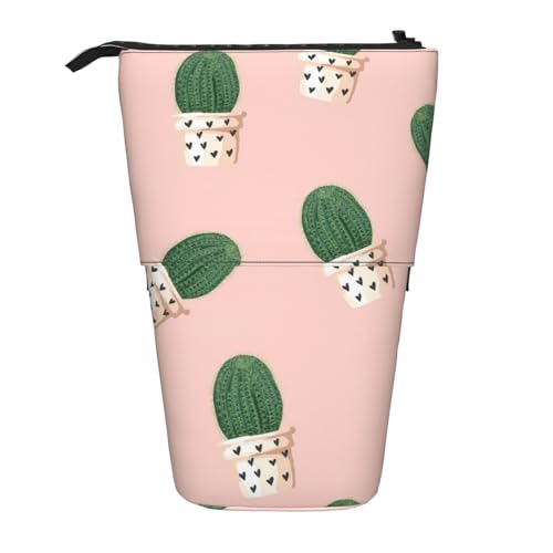 Vuoongt Stand Upcactus Federmäppchen, Teleskop-Schreibwaren, Aufbewahrungstasche für Zubehör, Büro, Make-up, Rosa von Vuoongt