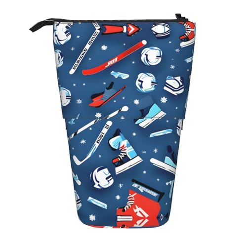 Vuoongt Stand Upice Hockey-Druck-Federmäppchen, Teleskop-Schreibwaren-Aufbewahrungstasche für Zubehör, Büro, Make-up-Aufbewahrung von Vuoongt