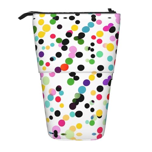 Vuoongt Stand Uptwister Federmäppchen mit Punktemuster, Teleskop-Aufbewahrungstasche für Bürobedarf, Make-up, Aufbewahrung von Vuoongt