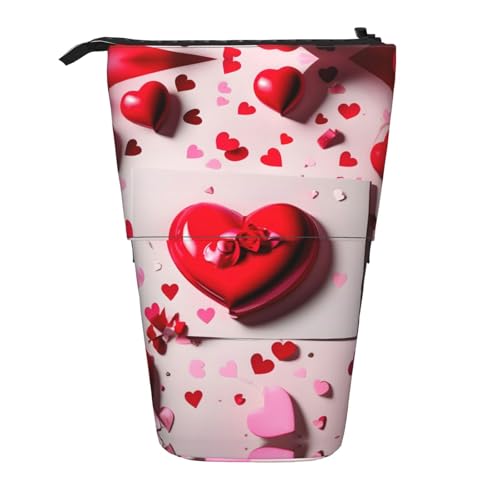 Vuoongt Stand Upvalentine's Day Druck-Federmäppchen, Teleskop-Schreibwaren-Aufbewahrungstasche für Zubehör, Büro, Make-up von Vuoongt