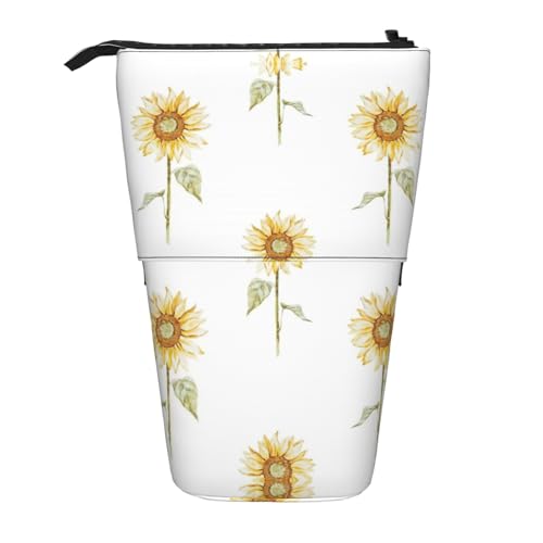 Vuoongt Stehendes Federmäppchen mit Sonnenflussaufdruck, Teleskop-Schreibwaren-Aufbewahrungstasche für Zubehör, Büro, Make-up von Vuoongt