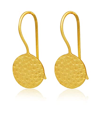 Isla Vurma – Strukturierte Hängeohrringe aus Messing mit 18K Goldbeschichtung oder 925er Sterlingsilber-Finish – Minimalistischer und leichter handgefertigter Schmuck für Damen von Vurmashop
