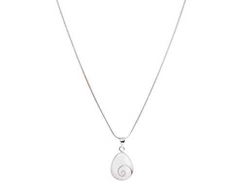 Vurmashop Halskette mit Stein, Heiliger Lucia, mit Silberkette, Shiva-Auge-Anhänger aus Sterlingsilber für Damen von Vurmashop