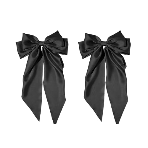 Vxcbad 2 Stück Haarschleife Damen Schwarze Haarschleife Haarschleifen Schleife Haare Frauen Haarspange und Schleifenclips Haar Accessoire von Vxcbad