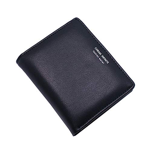 Vxcbad Damen Geldbörse PU Leder Kompakte Bi-Fold Mini Geldbörse für Frau Geldbörse Kleine Portmonee Multi-Card Slot Ultra-Thin Brief Kupplung Geldbörse Schwarz von Vxcbad