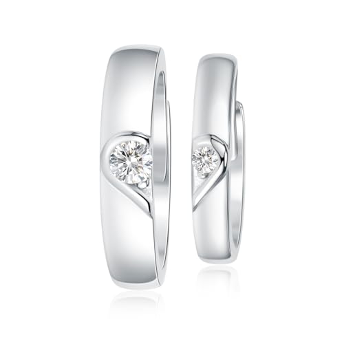 Vxddy Eheringe Versprechen Paar Ringe Herz Puzzle ihn und sie Hochzeitsringe Sterling Silber Matching Paare Ring Geschenk von Vxddy