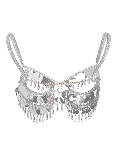 Vxuxlje Damen Perlen Bh Perlen Körperkette Körperschmuck Körpergeschirr Bikini Brustkette Offene Busen Bralett Nachtclub Clubwear Reizwäsche Typ D Einheitsgröße von Vxuxlje