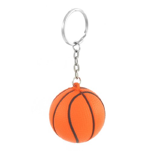 Ballkette in Form eines Basketballs, sportlich, orange, schwarz, Orange & Schwarz & Silber, 3.5cm, Modern von Vycowb