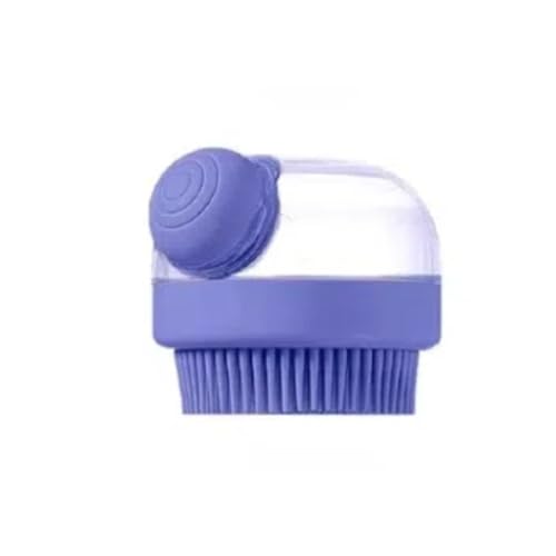 Vyloky 3-in-1 Duschbürste für Hunde & Katzen | Anti-Tropf System mit Ein-Knopf-Bedienung | Sichtbarer Griff | Lang- & Kurzgriff (19cm/7cm) | Mehrere Farben | 75g Leicht​ (Blau) von Vyloky