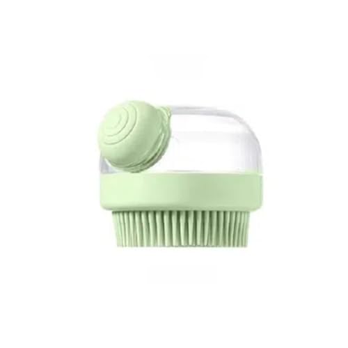 Vyloky 3-in-1 Duschbürste für Hunde & Katzen | Anti-Tropf System mit Ein-Knopf-Bedienung | Sichtbarer Griff | Lang- & Kurzgriff (19cm/7cm) | Mehrere Farben | 75g Leicht​ (Grün) von Vyloky