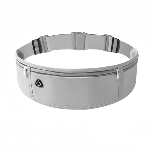 Vyloky Sportgürtel Damen | Leichter Hüftbeutel mit 3 Taschen | Handyhalter 7.2 Zoll | Atmungsaktiv & Elastisch | 5 Farben (Grau) von Vyloky