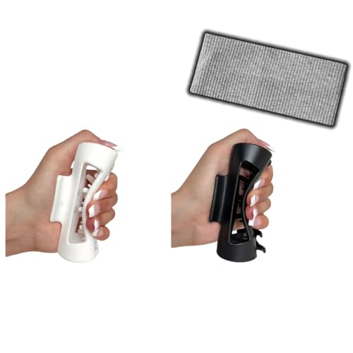 Vyloky Weiche Silikon Haarklammer Damen (10.5×4.8cm) - Bruchfester Hinterkopf Griff für Autofahrten, 4 Farben (Schwarz/Weiß/Rot/Ockergelb) drückfrei leichte Sicherheit (Weiß + Schwarz) von Vyloky