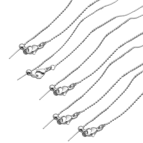 5 x vielseitige Perlen-Halskette mit verstellbarem Stift, elegante Metallkette, Zubehör für Damen und Mädchen, Partyschmuck, Silver, Wie beschrieben, Wie beschrieben 5 x vielseitige Perlen-Halskette mit verstellbarem Stift, elegante Metallkette, Zubehör für Damen und Mädchen, Partyschmuck, Silver, Wie beschrieben, Wie beschrieben von Vynetra