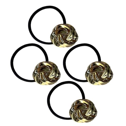 Elegante Metall-Rosen-Haargummis, Pferdeschwanz, elastisches Haarseil, Zubehör, einfaches Temperament-Stirnband für trendige Frauen, 4 Stück Elegante Metall-Rosen-Haargummis, Pferdeschwanz, elastisches Haarseil, Zubehör, einfaches Temperament-Stirnband für trendige Frauen, 4 Stück von Vynetra