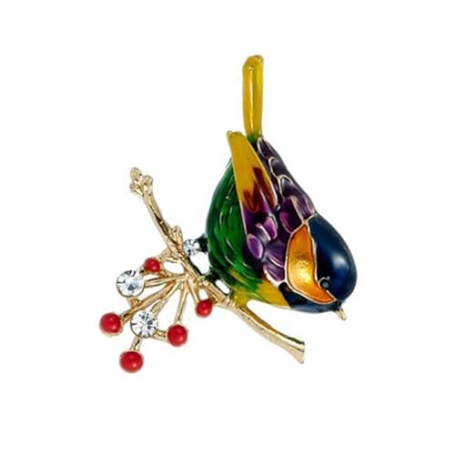 Modische Spatzennadel mit Strasssteinen aus robusten Legierungsmaterialien, Accessoire für eleganten Charme und stilvolle Stile, elegante Vogel-Anstecknadel von Vynetra