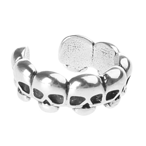 Non Piercing Ear Cuff Skull Head Ear Cuffs Alloy Ear Clip Gothic Cuff Earrings Comfortable Design Ear Accessory von Vynetra