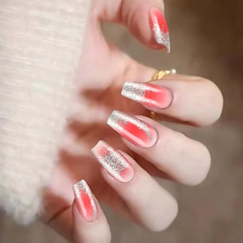 Press on Nails Ballerinas Sarg Fake French Full Covers Acryl Falsches Design für Frauen und Mädchen Ballerinas Sarg Nagel von Vynetra