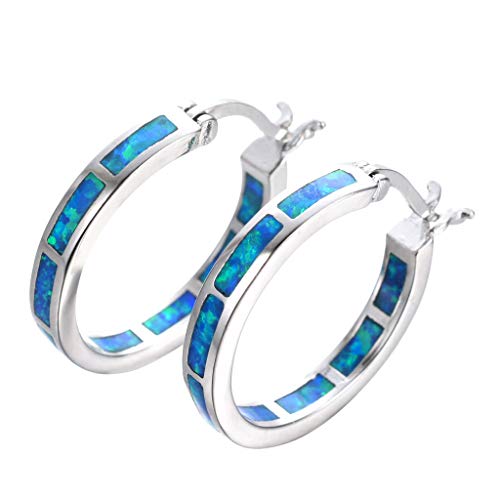 Trendige farblich passende Nadel-Ohrringe für Damen, minimalistisch, blauer Opal, Ohrringe, weiblicher Modeschmuck, Geschenk, Ohrring-Set von Vynetra