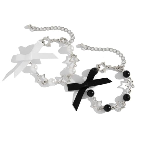 Vynetra Bowknot Quasten Armband mit Kunstperlen Akzent Modische Schleife Quasten Armband für Mädchen zeigt Anmut von Vynetra