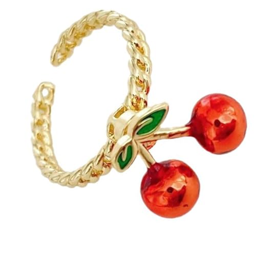 Vynetra Elegante Erdbeer-Designs, Ringe aus robuster Legierung, tragbares Accessoire für Süße zu jedem stilvollen Outfit, süßer Themenschmuck, Einheitsgröße, Wie beschrieben, Wie beschrieben von Vynetra