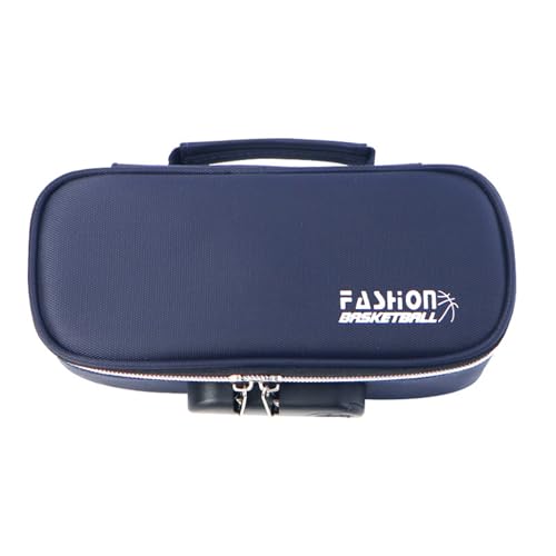 Vynetra Federmäppchen mit großem Fassungsvermögen und 4 Fächern, aus Segeltuch, mehrschichtige Stift-Organizer, Tasche, Reise-Make-up-Tasche, Schüler-Federmäppchen mit Passwort, B von Vynetra