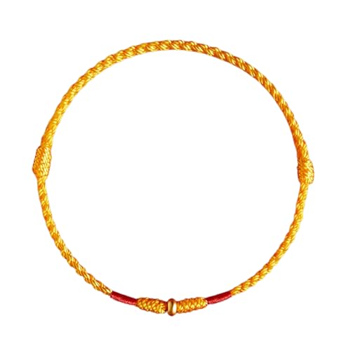 Vynetra Gold Perlen Rot Schnur Armband für Freundschaft Verstellbar Handgewebt Armreif Glücksarmreif Neujahr Zubehör von Vynetra