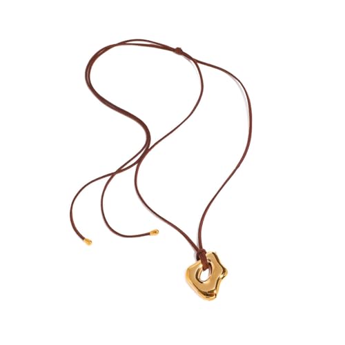 Vynetra Halskette mit Anhänger aus Edelstahl, verstellbare Länge, Wachsseil, Accessoire für Partys und formelle Veranstaltungen, lässige und formelle Halskette, Einheitsgröße, Wie beschrieben, Wie von Vynetra