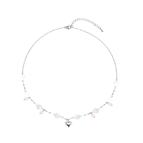 Vynetra Halskette mit Kristallherz-Anhänger, Halsband, Modeschmuck, Schlüsselbeinkette, Geschenk, Herz-Anhänger, Halskette für Damen Vynetra Halskette mit Kristallherz-Anhänger, Halsband, Modeschmuck, Schlüsselbeinkette, Geschenk, Herz-Anhänger, Halskette für Damen von Vynetra