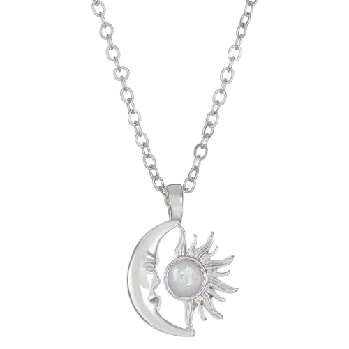 Vynetra Halskette mit Sonnen- und Mond-Anhänger, modische Halskette mit Sonnen- und Mondanhänger, individualisiertes Accessoire, tägliches Tragen, Silver, Wie beschrieben, Wie beschrieben Vynetra Halskette mit Sonnen- und Mond-Anhänger, modische Halskette mit Sonnen- und Mondanhänger, individualisiertes Accessoire, tägliches Tragen, Silver, Wie beschrieben, Wie beschrieben von Vynetra