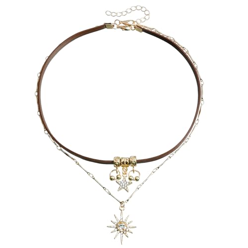Vynetra Halskette mit Stern-Anhänger, modischer Schmuck für Damen, Metall-Kette, Choker, Statement-Halskette von Vynetra