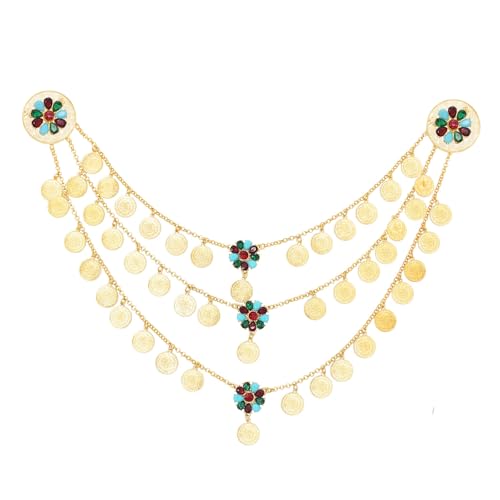 Vynetra Mehrschichtige Legierung Münzquasten Schulterkette Halskette Schulter-Accessoire für modebewusste Frauen suchen einzigartige Stile stabiles Mode-Accessoire, Einheitsgröße, Wie beschrieben, Wie von Vynetra