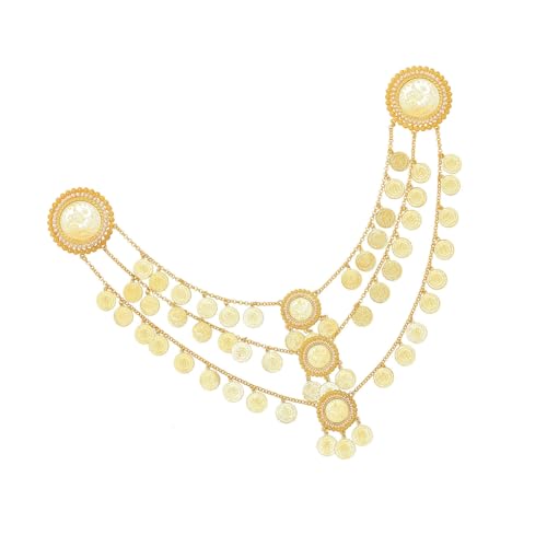 Vynetra Mehrschichtige Legierung Münzquasten Schulterkette Halskette Schulter-Accessoire für modebewusste Frauen suchen einzigartige Stile stabiles Mode-Accessoire, Einheitsgröße, Wie beschrieben, Wie von Vynetra