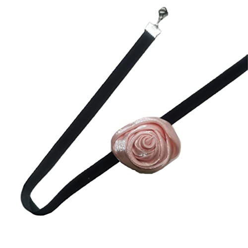 Vynetra Retro handgefertigte Rosenhalskette, elegantes Halsband, übertriebene Blumen, Samt, elegante Schlüsselbeinkette, Halskette, tail chain, Wie beschrieben, Wie beschrieben von Vynetra