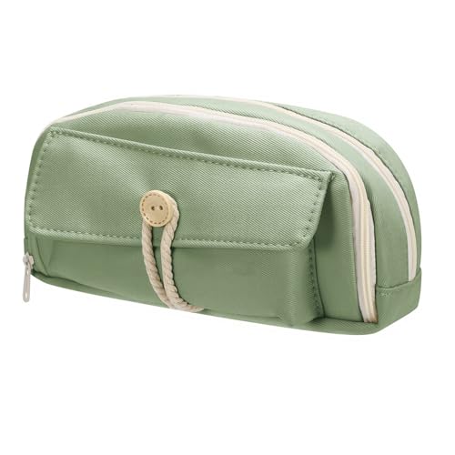 Vyuwast Federmäppchen, Federmappe, Federtasche, Pencil Case mit 5 Dekorativen Aufnähern und 1 Packung Sticky Notes In Fünf Farben Mäppchen für Kinder, Jugendliche, Studenten und Erwachsene von Vyuwast