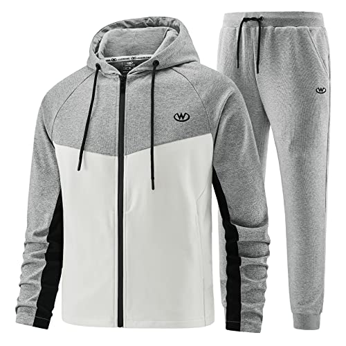 Herren Casual Trainingsanzüge Langarm Jogginganzüge Sweatsuit Sets Trainingsjacken und Hosen 2-teiliges Outfit, Jw-211, Large von W JIANWANG