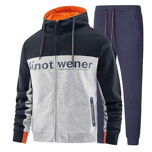 W JIANWANG Herren Jogging Anzug Trainingsanzug Hoodie Sportanzug aus Baumwolle Gym Warm Tracksuit ATM-101-M von W JIANWANG