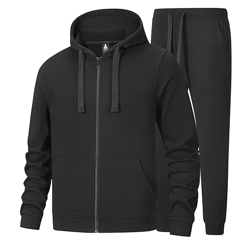 W JIANWANG Herren Jogging Anzug Trainingsanzug Hoodie Sportanzug aus Baumwolle Gym Warm Tracksuit ATM-117-M von W JIANWANG