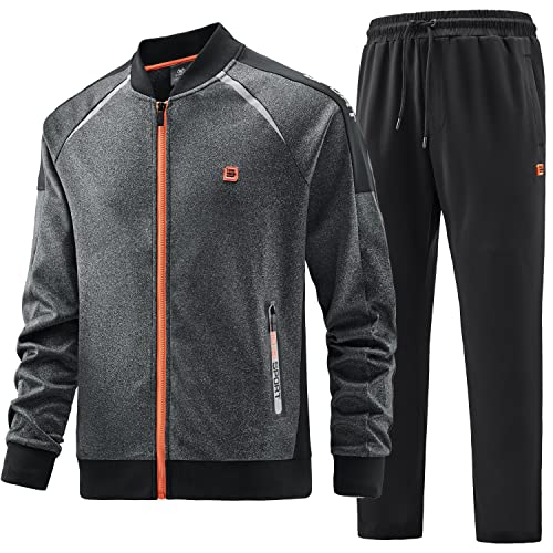 W JIANWANG Herren Jogginganzug Trainingsanzug Sportanzug Fußball Sporthose für Gym Tracksuit Atmungsaktiv Hausanzug Grau JW-143-S von W JIANWANG