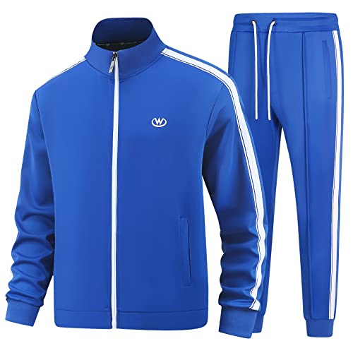 W JIANWANG Herren Jogginganzug Trainingsanzug Sportanzug Fußball Sporthose für Gym Tracksuit Atmungsaktiv Hausanzug JW-3606-XL von W JIANWANG