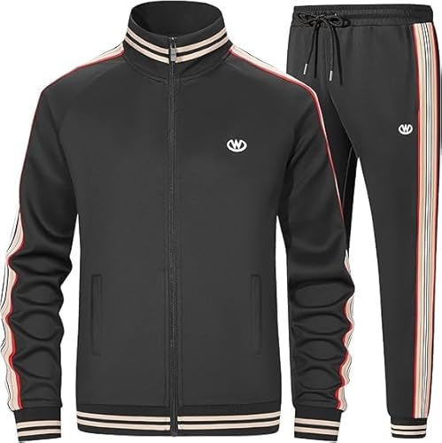 W JIANWANG Herren Trainingsanzug Jogginganzug Sportanzug Tracksuits 2 Teiliges Lässiges Athletisches Jogging 5002-XL von W JIANWANG
