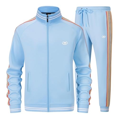 W JIANWANG Herren Trainingsanzug Jogginganzug Sportanzug Tracksuits 2 Teiliges Lässiges Athletisches Jogging 5005-XXL von W JIANWANG
